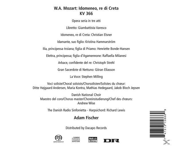 Weißer Text auf weißem Hintergrund. Es ist eine CD-Rückseite mit Informationen über eine Oper.