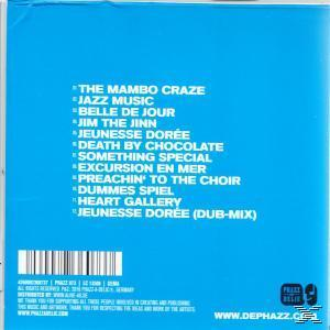 CD-Rückseite mit blauem Hintergrund und einer Liste der Songtitel und einem Barcode.