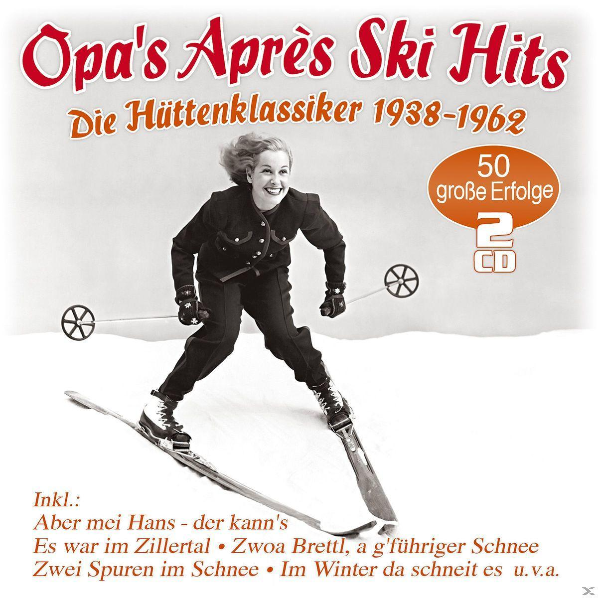 Albumcover mit einer Skifahrerin, 'Opa's Après Ski Hits' und '1938-1962'.