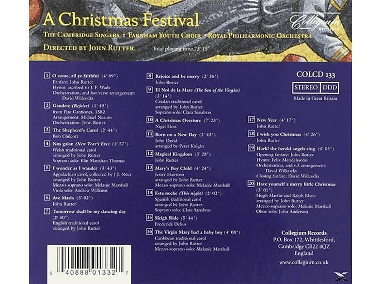 Thumbnail - The Cambridge Singers, Rutter,John/Cambridge Singers,The/RPO - A Christmas Festival (CD)