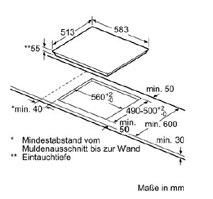 BOSCH NXX645CB1E Induktionskochfeld (583 mm breit, 4 Kochzonen)