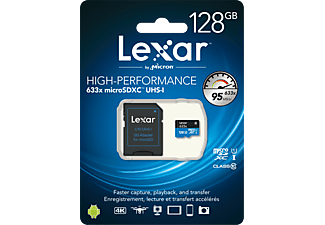 LEXAR 128GB High-Performance 633x microSDXC™ UHS-I, 100MB/s okuma 45MB/s yazma C10 A1 V30 U3 Hafıza Kartı