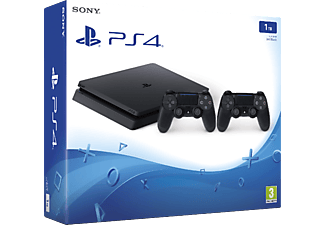 SONY PlayStation 4 Slim 1TB + 2 Jet Black kontroller