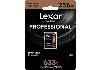LEXAR 256GB Professional 633x SDXC™ UHS-I, 95MB/s okuma 45MB/s yazma C10 V30 U3 Hafıza Kartı