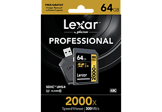 LEXAR 64GB Professional 300MB/s Okuma 260MB/s Yazma C10 V90 U3 Hafıza Kartı