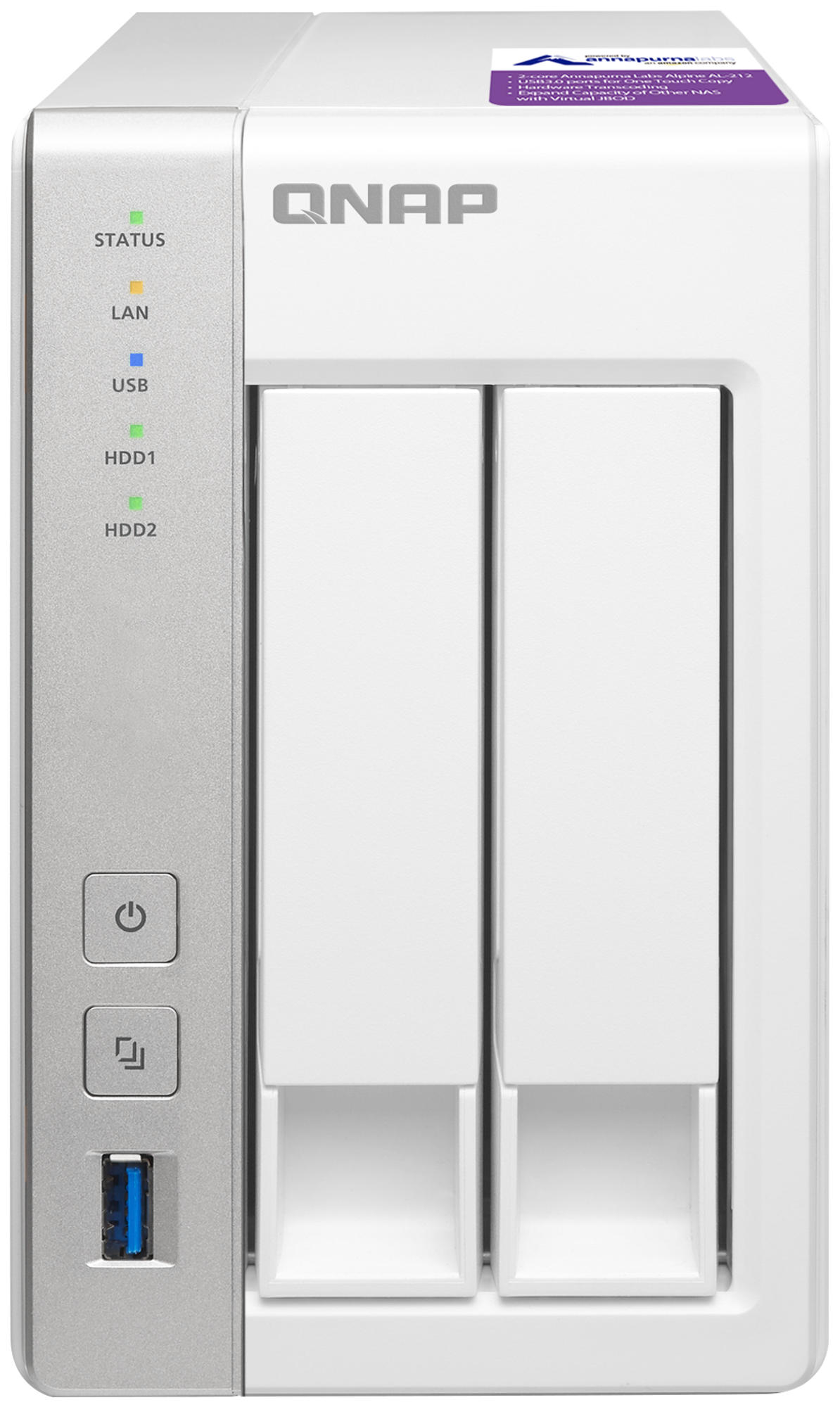 QNAP TS-231P NAS 3,5 Zoll Anzahl Festplattenschächte: 2 Alpine Weiß}