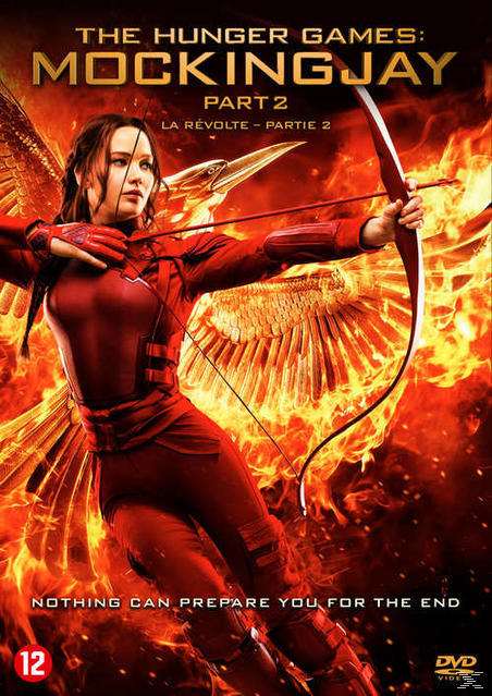 The Hunger Games: Mockingjay Part 2 DVD-hoes. Katniss met pijl en boog.