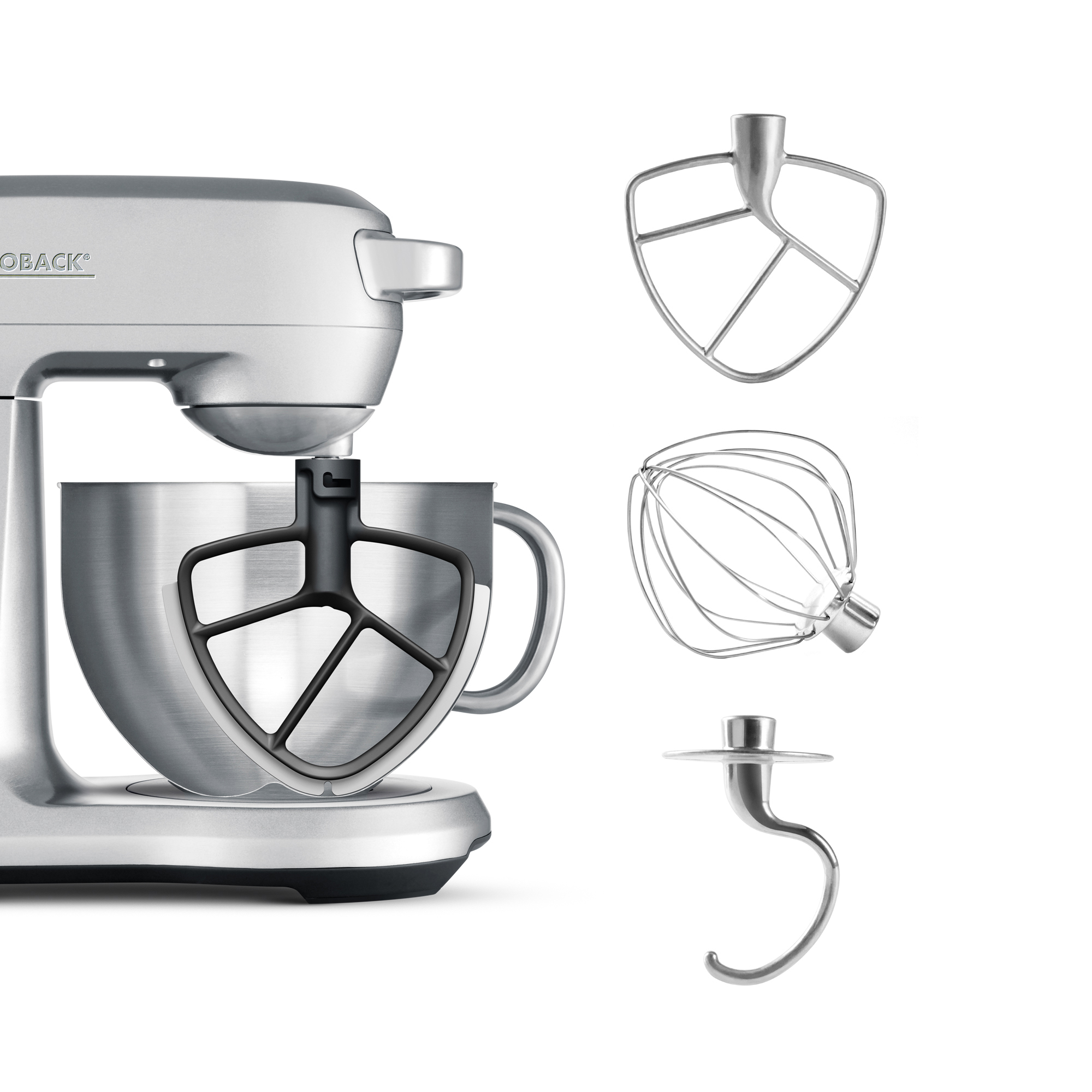 GASTROBACK 40979 Advanced Pro Küchenmaschine Silber (Rührschüsselkapazität: 4,7 l, 1000 Watt)