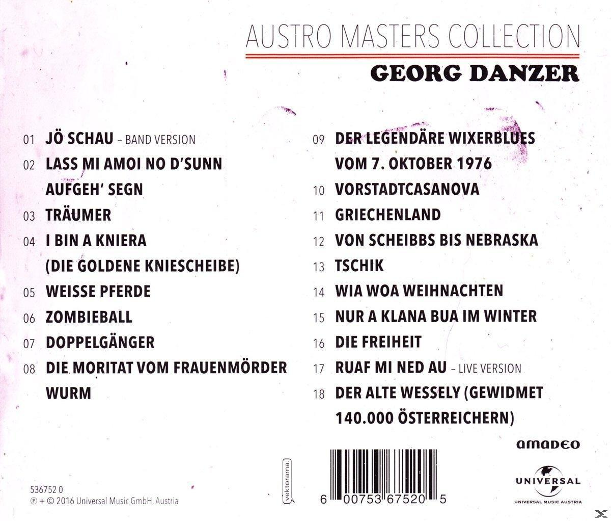 Album-Rückseite: Austro Masters Collection, Georg Danzer. Titelliste und Text.