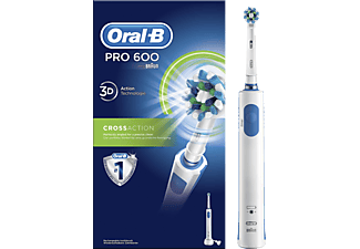 ORAL-B PRO 600 CrossAction - Brosse à dents électrique (Blanc/bleu)