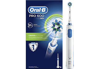 ORAL-B PRO 600 CrossAction - Elektrische Zahnbürste (Weiss/Blau)