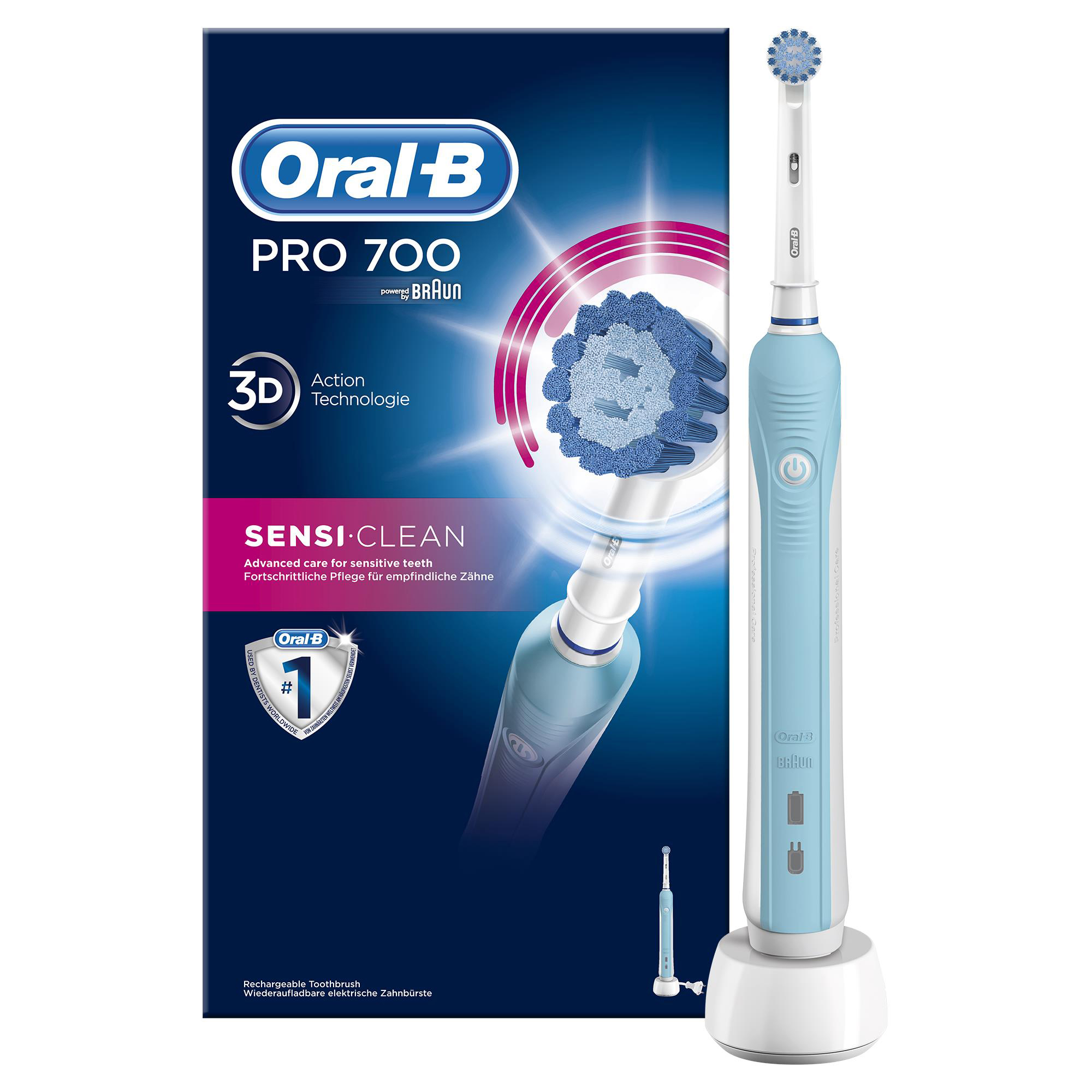 ORAL-B PRO 700 Sensitive elektrische Zahnbürste Hellblau/Weiß