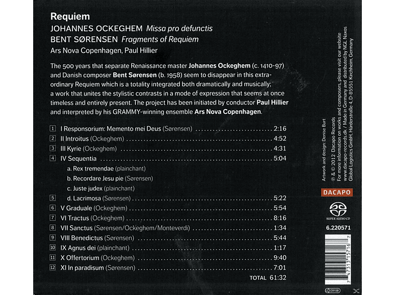 Thumbnail - Paul Hillier, Ars Nova Copenhagen - Requiem (SACD Hybrid)