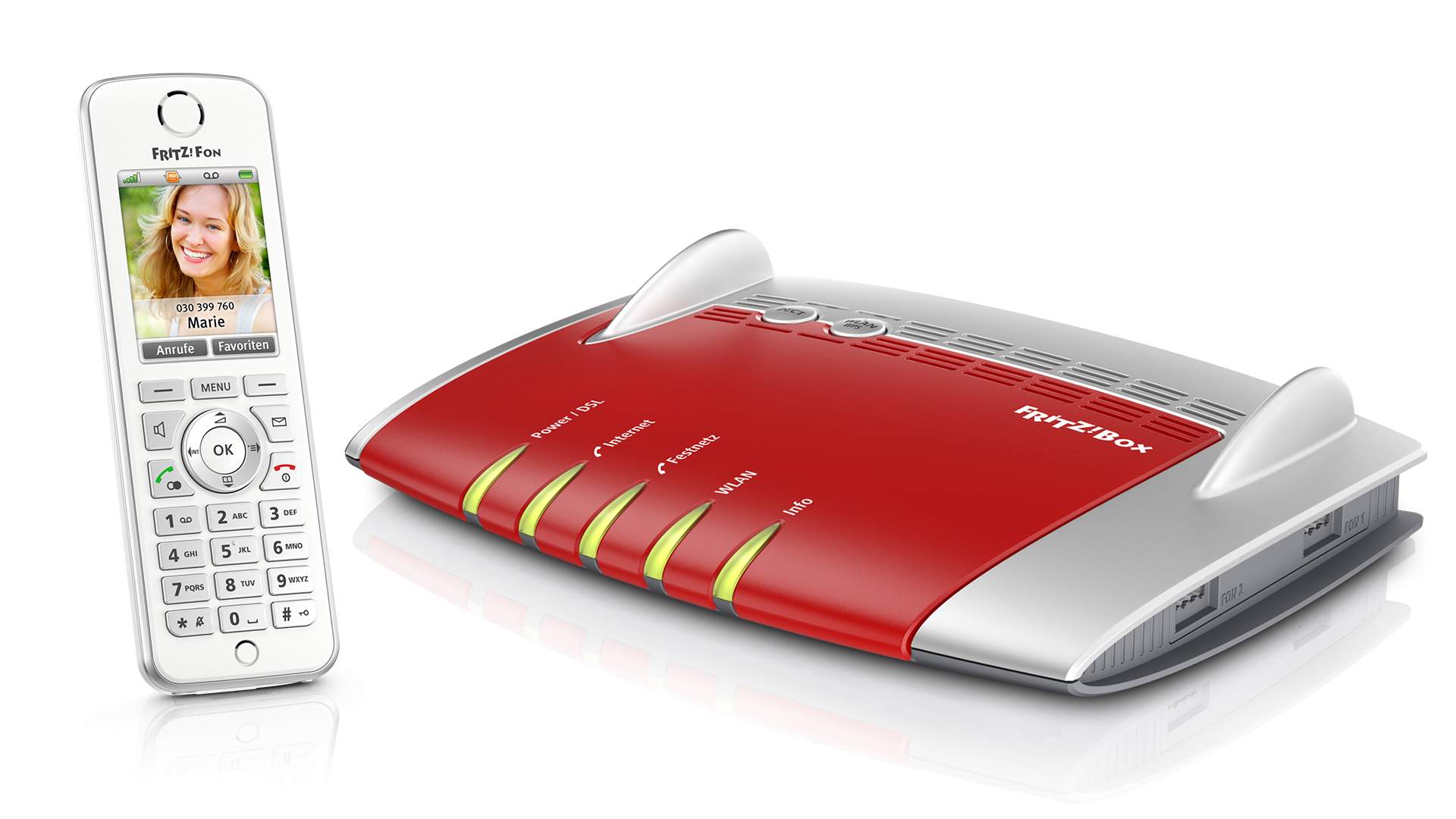 AVM FRITZ!Box 7490 + FRITZ!Fon C4 im Set WLAN-Router inkl. DECT-Telefon
