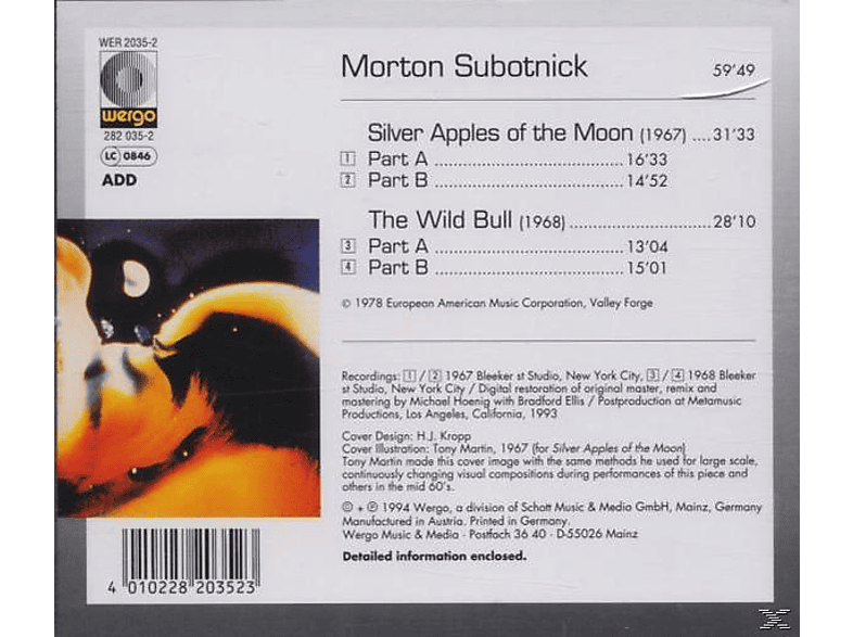 Thumbnail - Morton Subotnick - Silver Apples Of The Moon/The Wild Bull (CD)