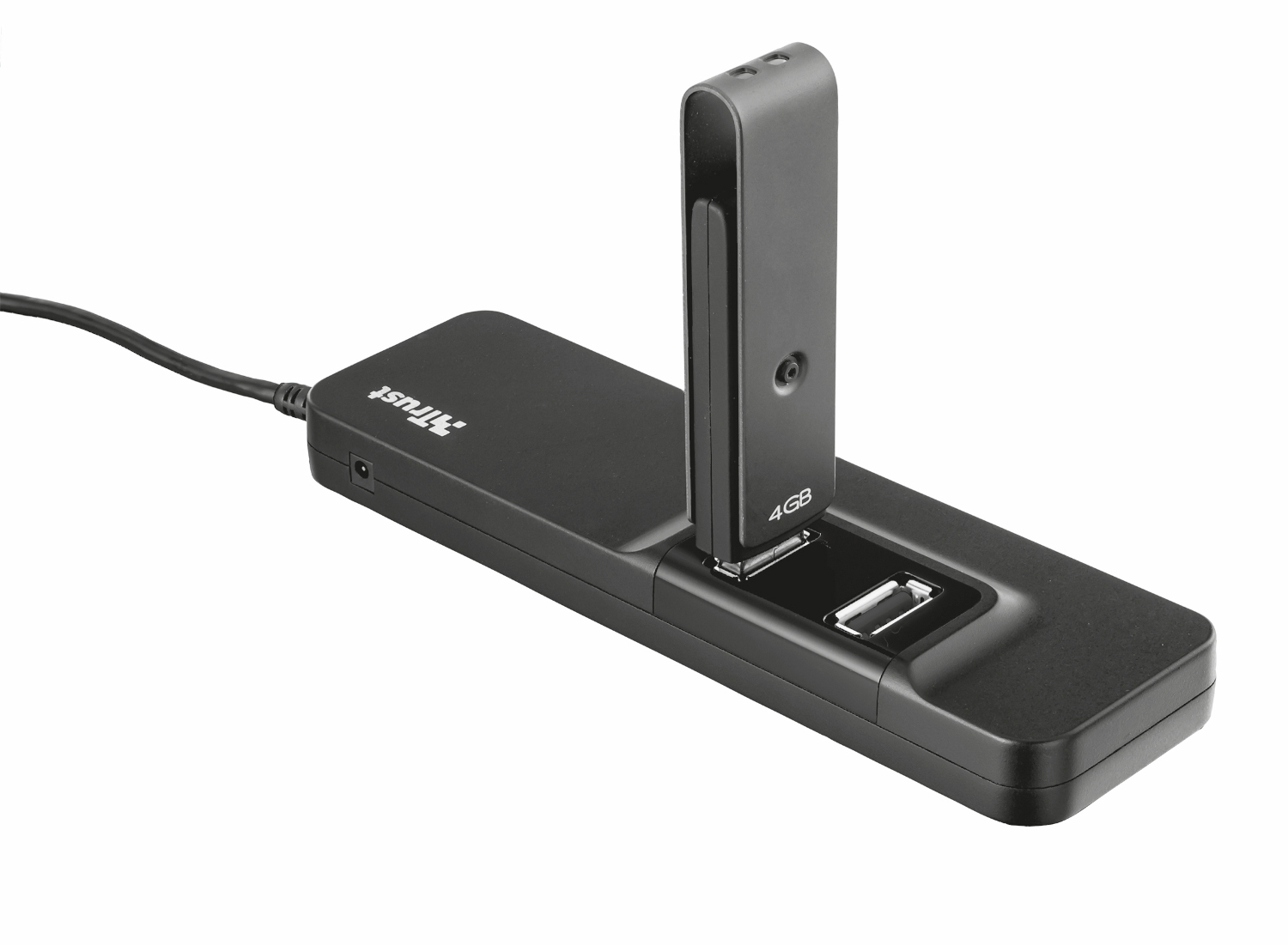 TRUST 20576, USB-Hub, Schwarz