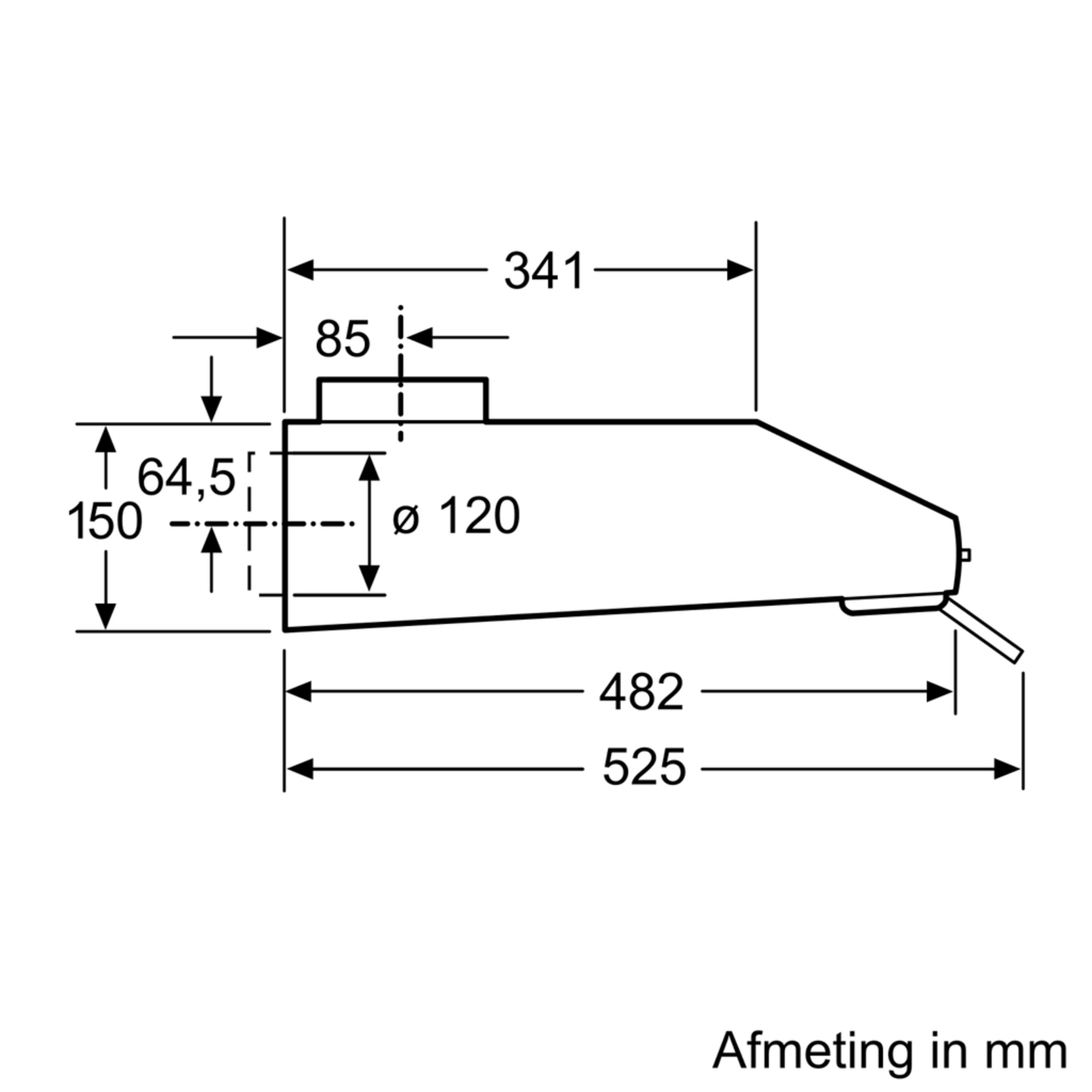 Technical drawing with measurements for a machine part, with lines and numbers.