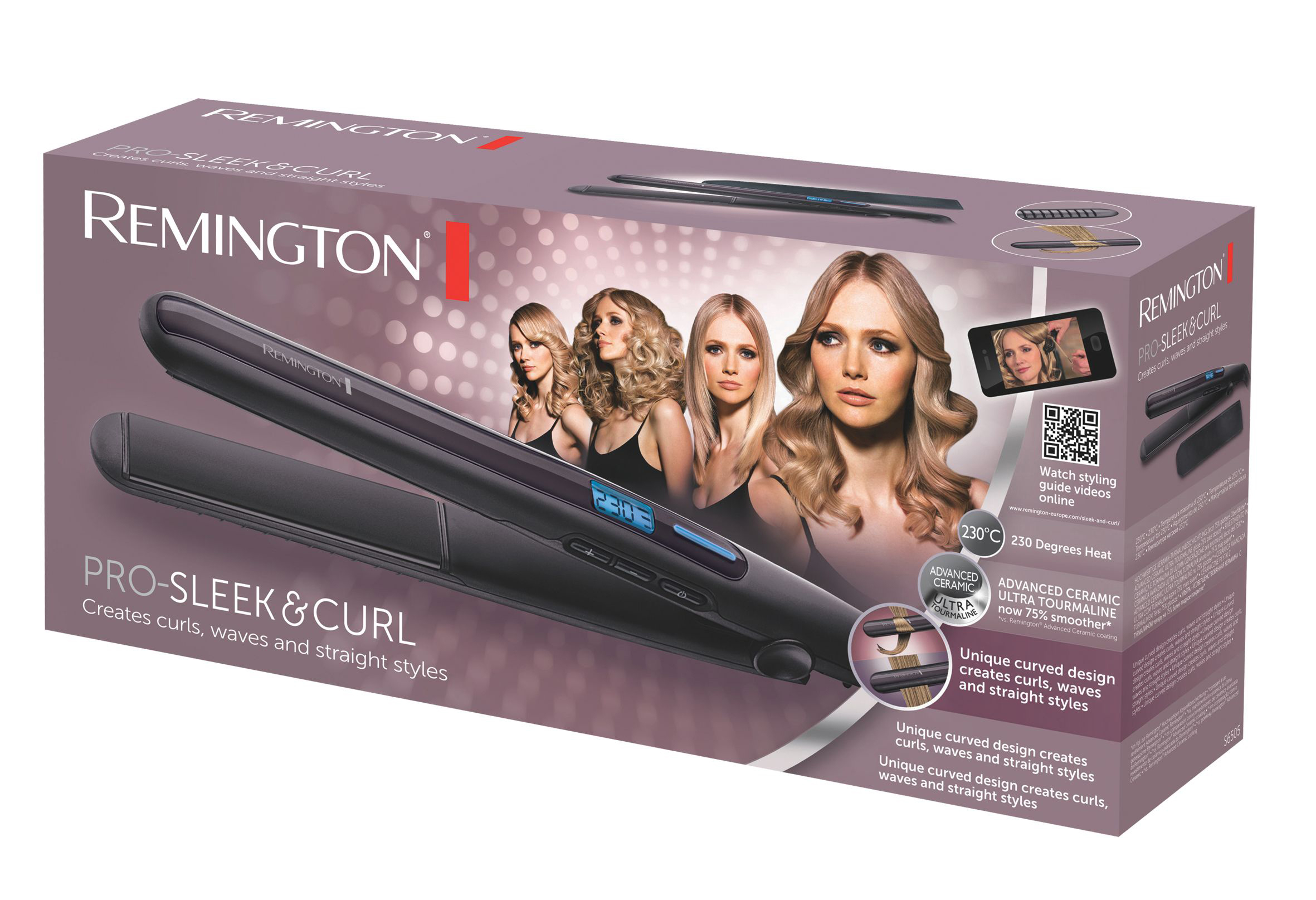 S6505 Curl Keramik Pro-Sleek REMINGTON Beschichtung: & Glätteisen,