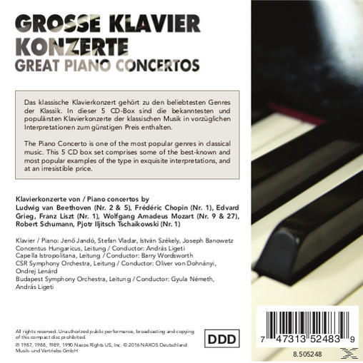 Jando/Vladar/Dohnanyi/+ - Grosse Klavierkonzerte  - (CD)