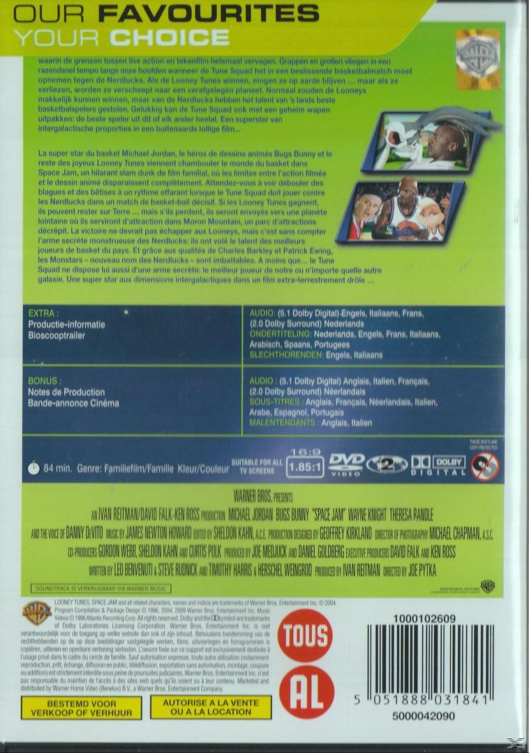 DVD-hoes van Space Jam met Bugs Bunny en Michael Jordan.