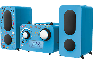 Microcadena - Big Ben 11 KIDS, azul, reproductor CD MP3, radio FM, pantalla LCD, con stickers