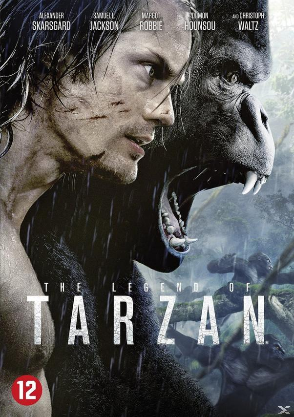 Couverture du film Tarzan. Présente Tarzan et un gorille, avec un arrière-plan de jungle.