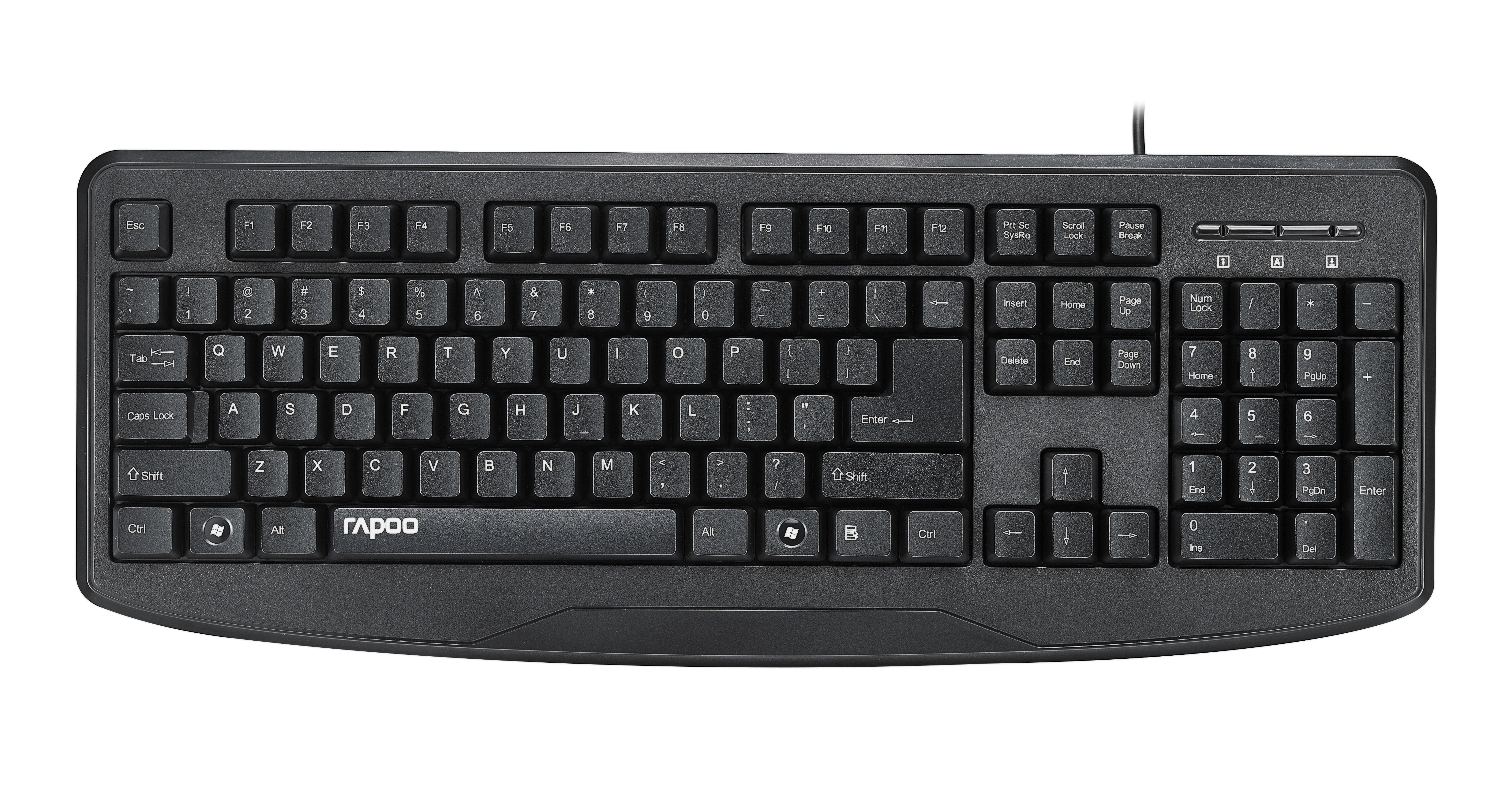 RAPOO NK2500, Tastatur, kabelgebunden, Schwarz