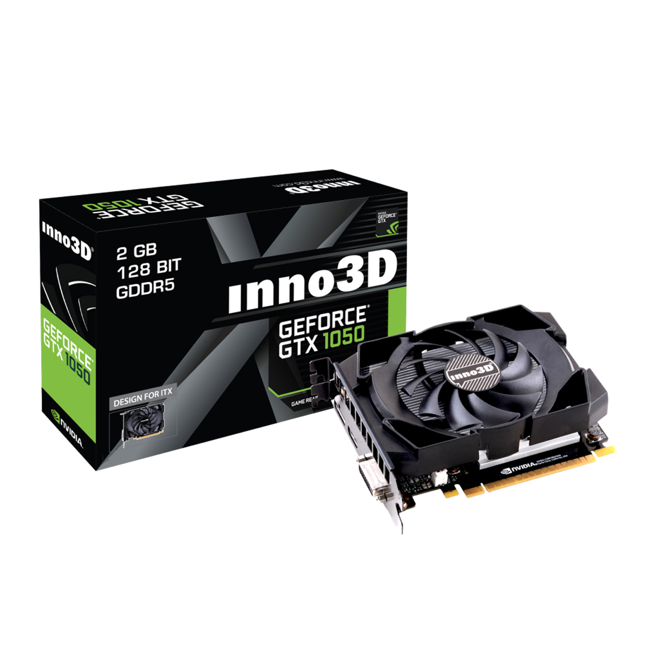 INNO3D GeForce® GTX 1050 Compact X1 2GB (N1050-1SDV-E5CM) (NVIDIA, Grafikkarte)