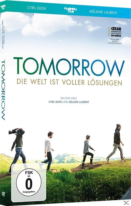 DVD-Cover: Tomorrow, Menschen gehen auf einem Hügel, Filmtitel in Grün, Hintergrund Himmel.