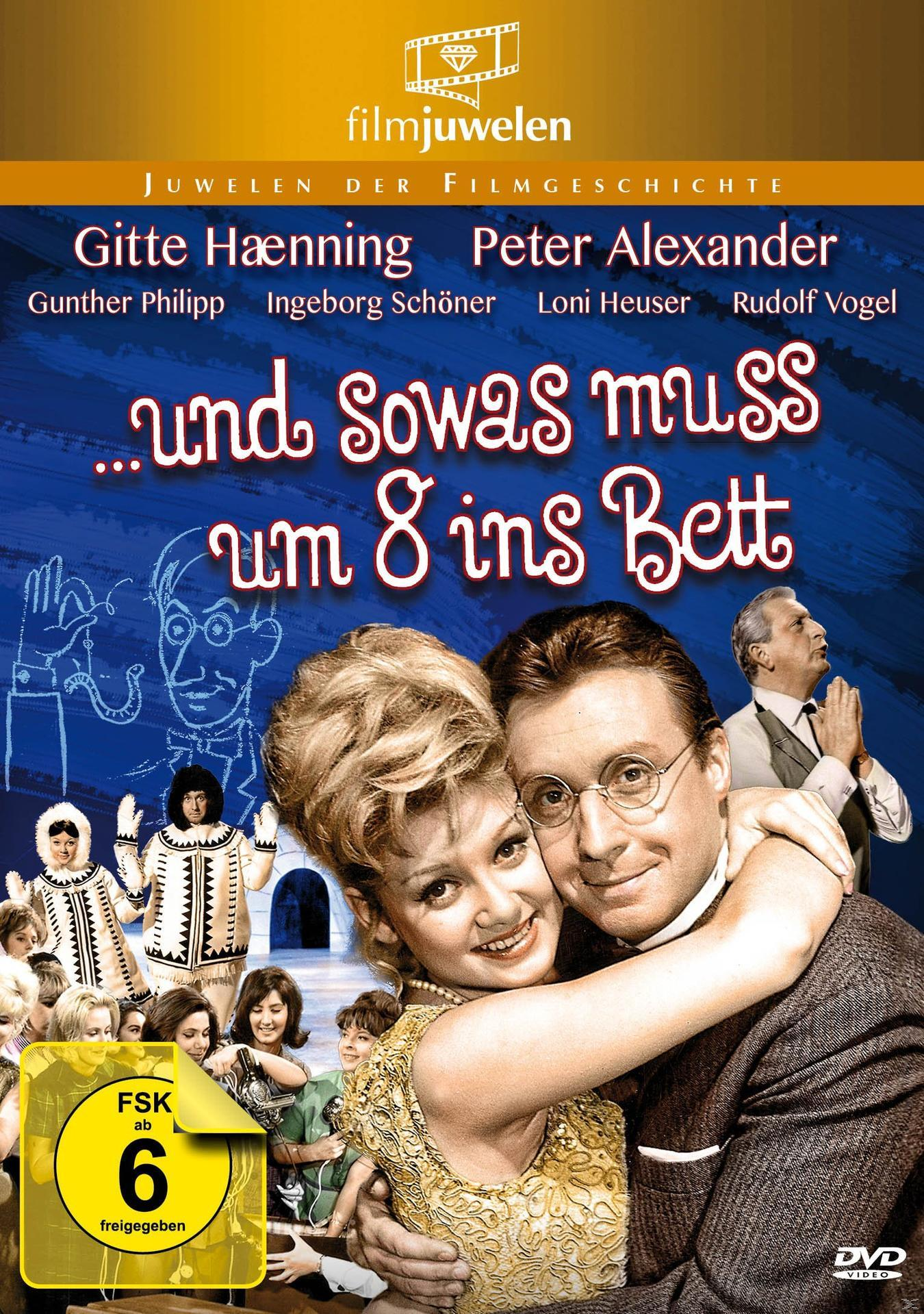 Filmcover: Frau und Mann umarmen sich, Text: '...und sowas muss um 8 ins Bett'.