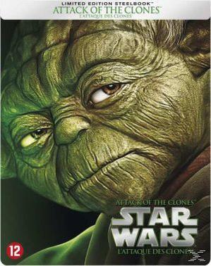 Star Wars-omslag. Groene Yoda's gezicht. De titel is Star Wars: Attack of the Clones.