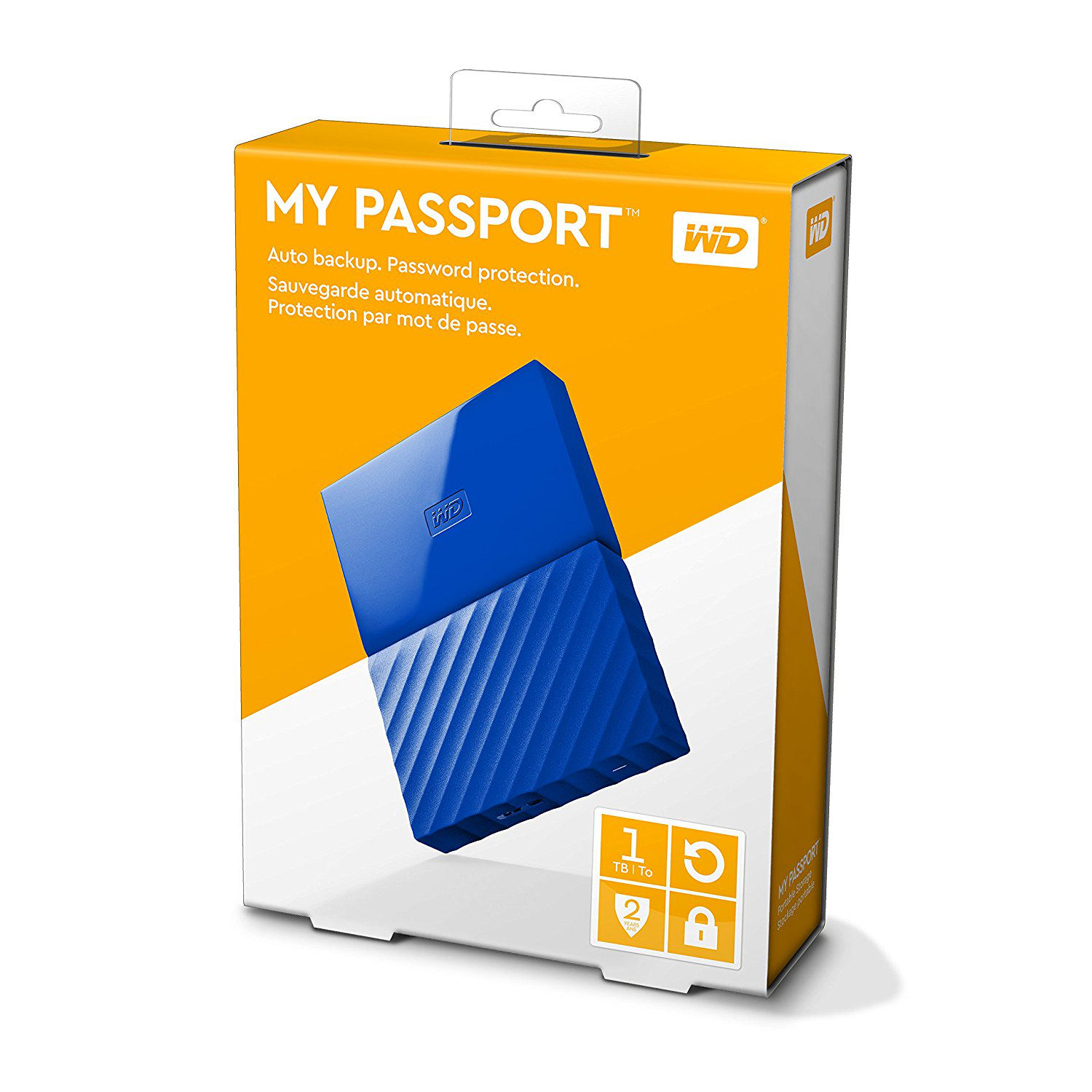 WD My Passport 2.5 inç 1TB USB 3.0/USB 2.0 Harici Disk Mavi WDBYNN0010BBL