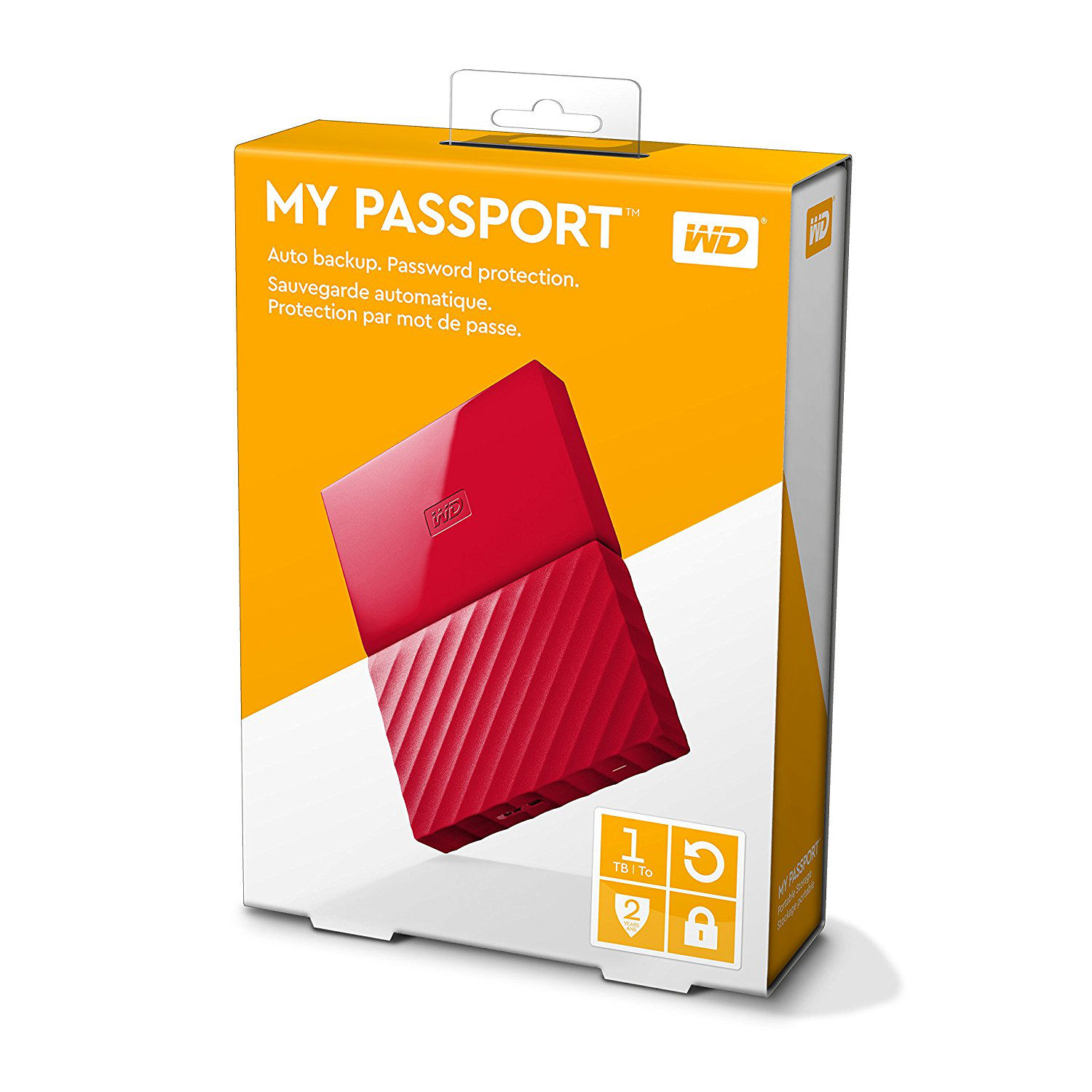 WD My Passport WDBYNN0010BRD 2.5 inç 1TB USB 3.0/USB 2.0 Harici Disk Kırmızı