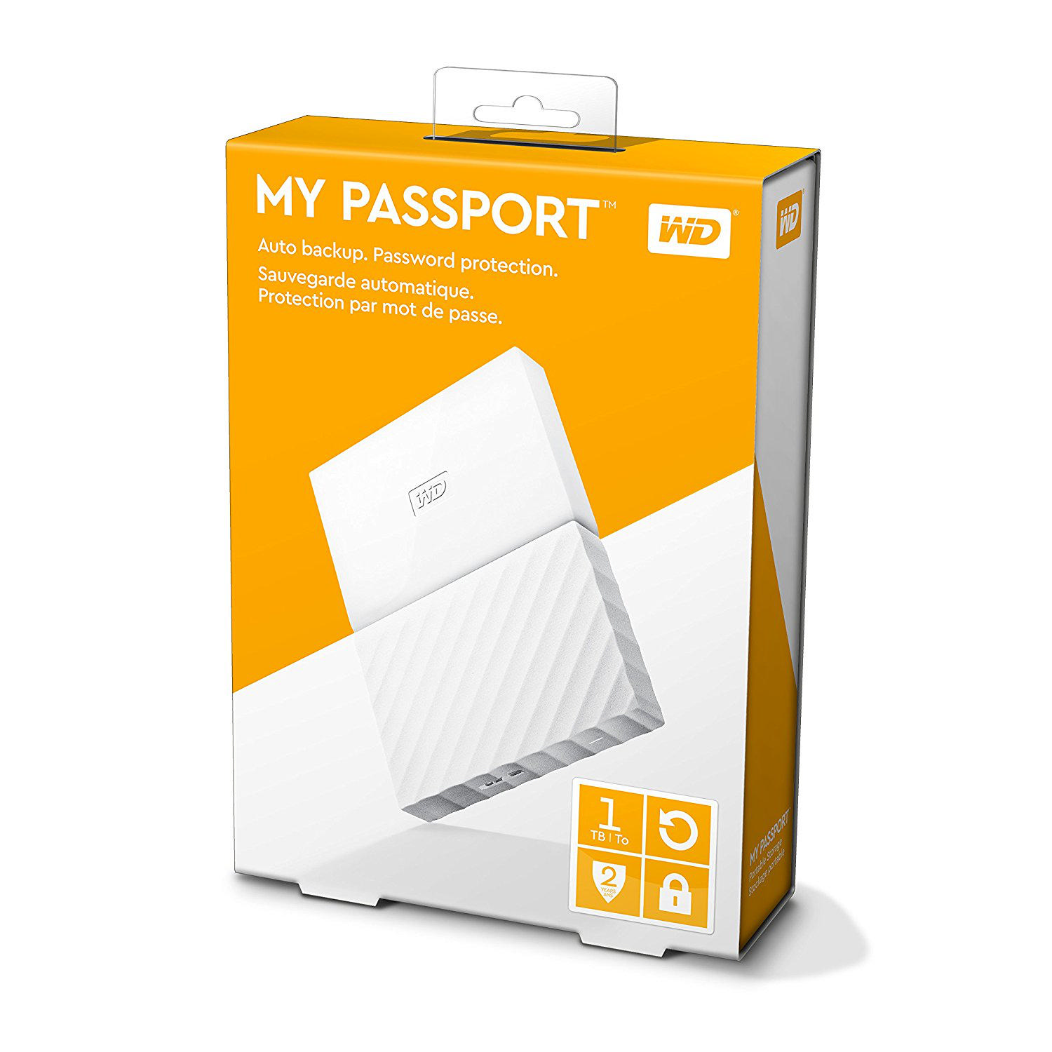 WD My Passport 2.5 inç 1TB USB 3.0/USB 2.0 Harici Disk Beyaz