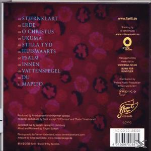 CD-Cover mit Songtiteln, dunkelrotem Hintergrund mit floralen Mustern und Text in Weiß und Gold.