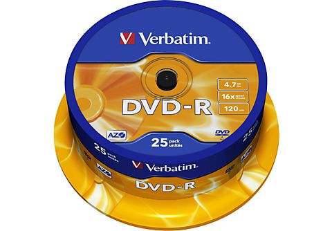 VERBATIM Rohlinge DVD-R 4.7 GB 16x, 25er Spindel printable (43538)