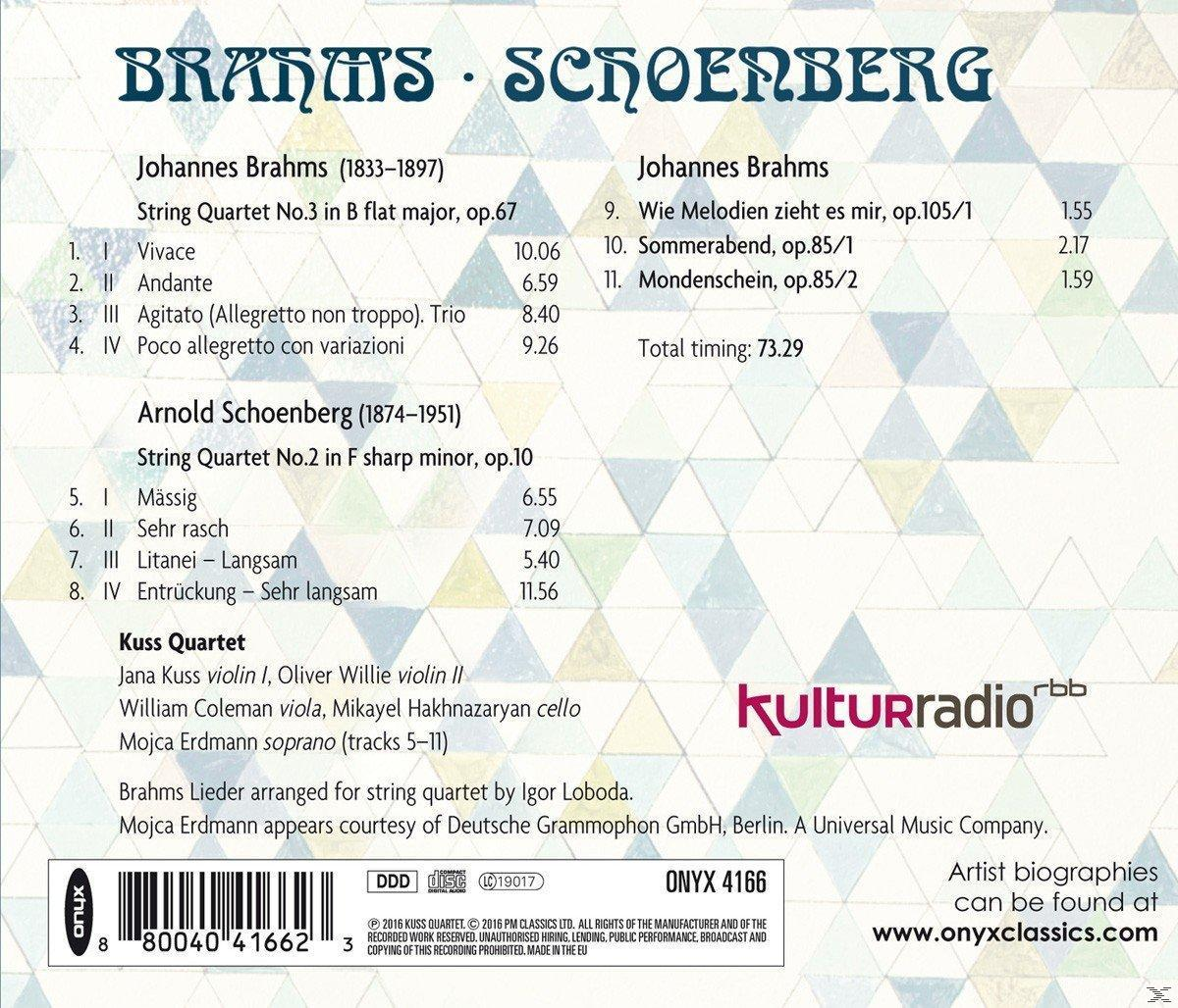 Mojca Erdmann, Kuss Quartet - Streichquartett 3 op.67/Sommerabend/Mondensch  - (CD)