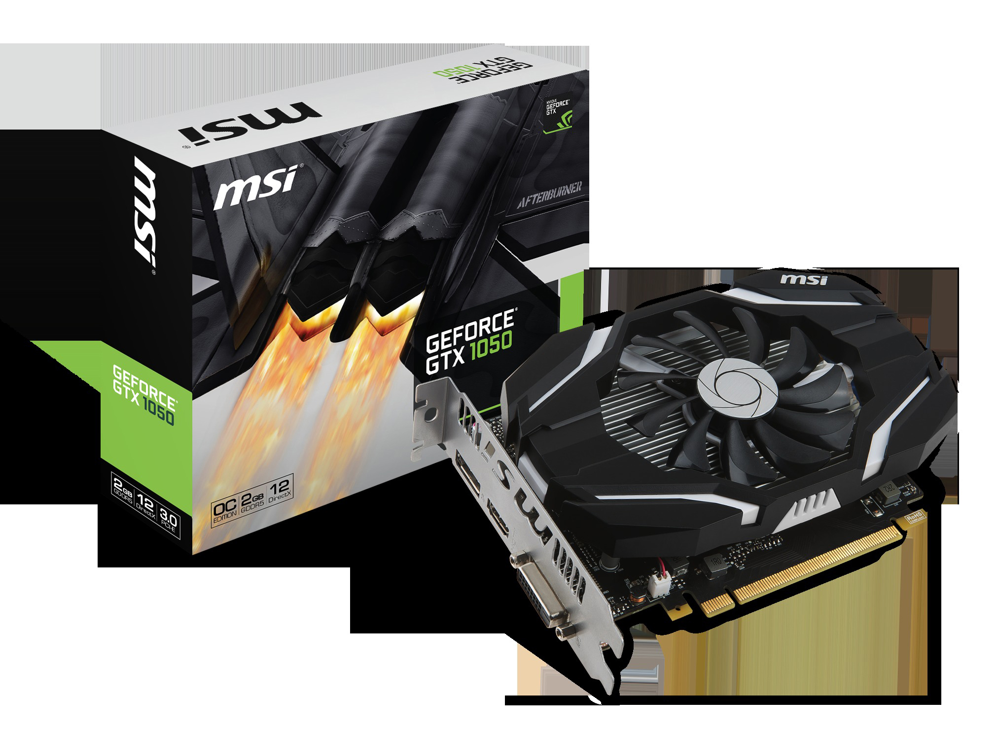 MSI GeForce® GTX 1050 2G OC 2GB (V809-2287R) (NVIDIA, Grafikkarte)