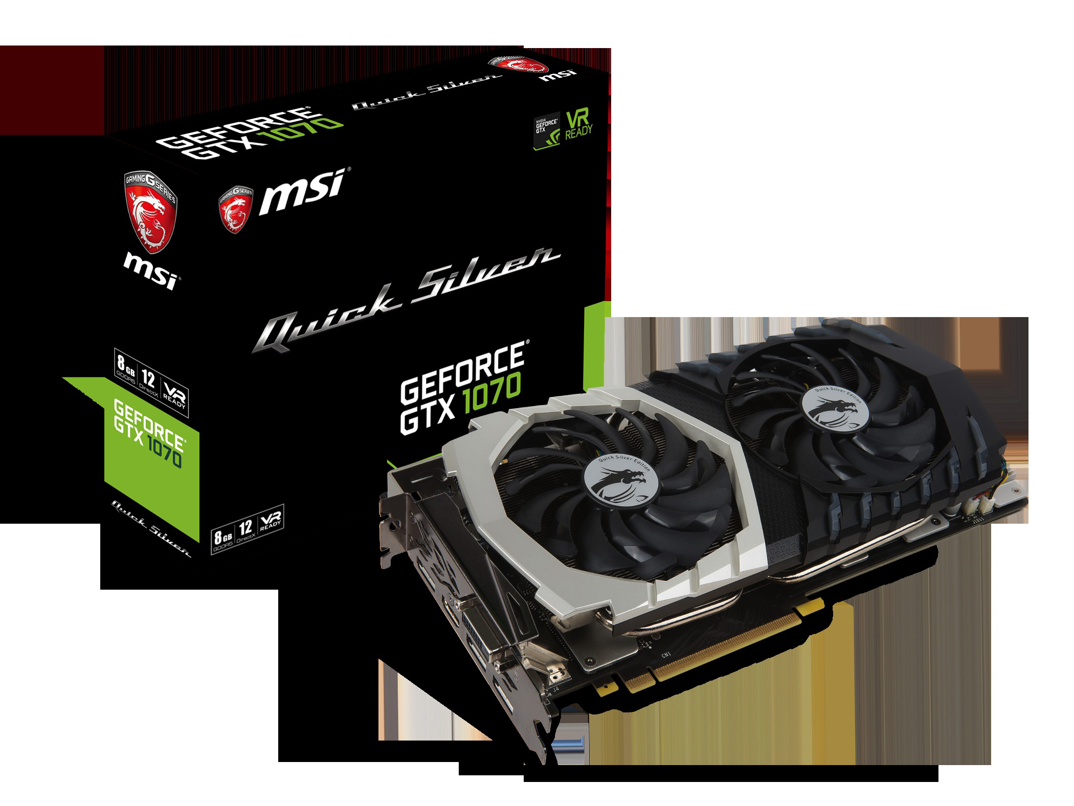 MSI GeForce® GTX 1070 Quick Silver OC 8GB (V330-069R) (NVIDIA, Grafikkarte)
