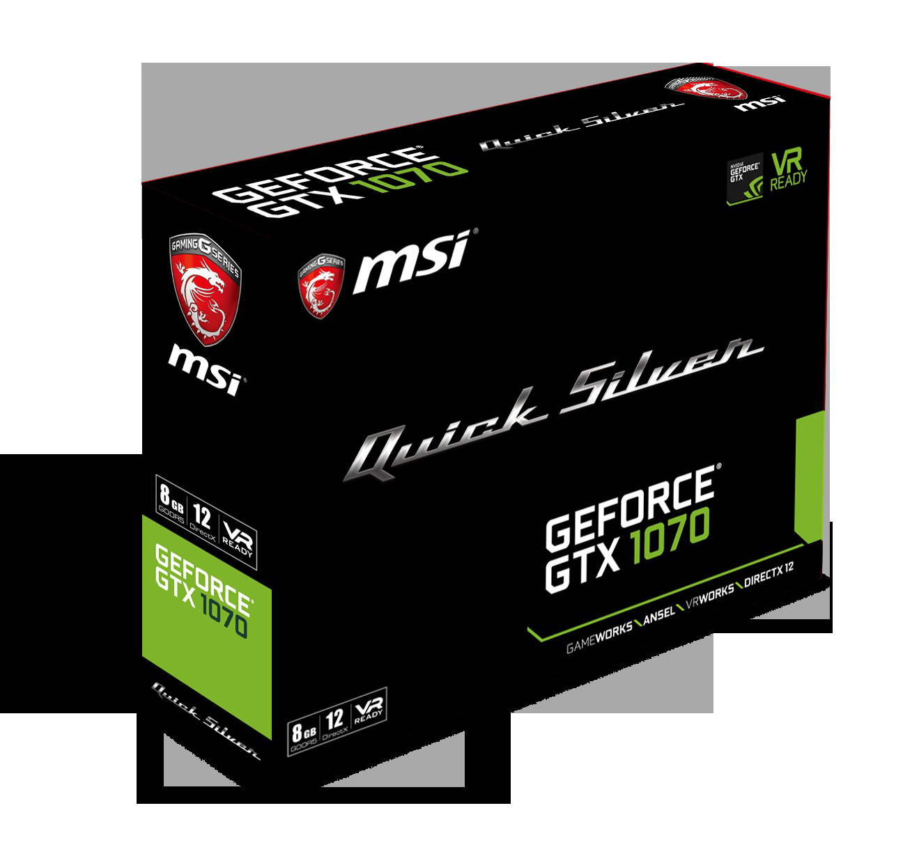 MSI GeForce® GTX 1070 Quick Silver OC 8GB (V330-069R) (NVIDIA, Grafikkarte)