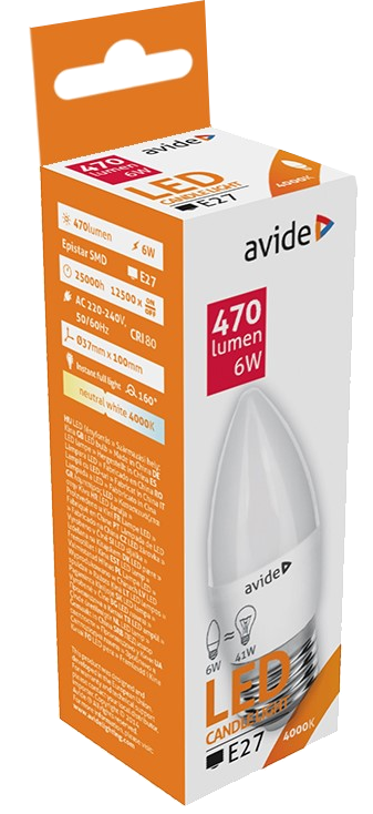 AVIDE ABC27NW-6W LED Gyertya 6W E27 NW