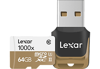LEXAR 64GB MicroSDXC UHS II 1000X Class 10 U3 Hafıza Kartı ve Kart Okuyucu