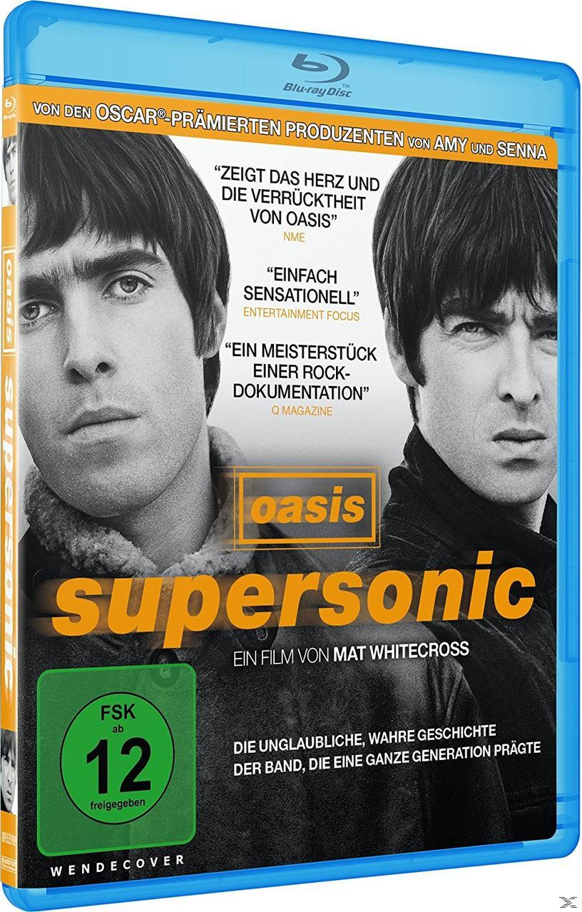 Oasis Supersonic Blu-ray-Cover mit den Gesichtern zweier Männer und Text.