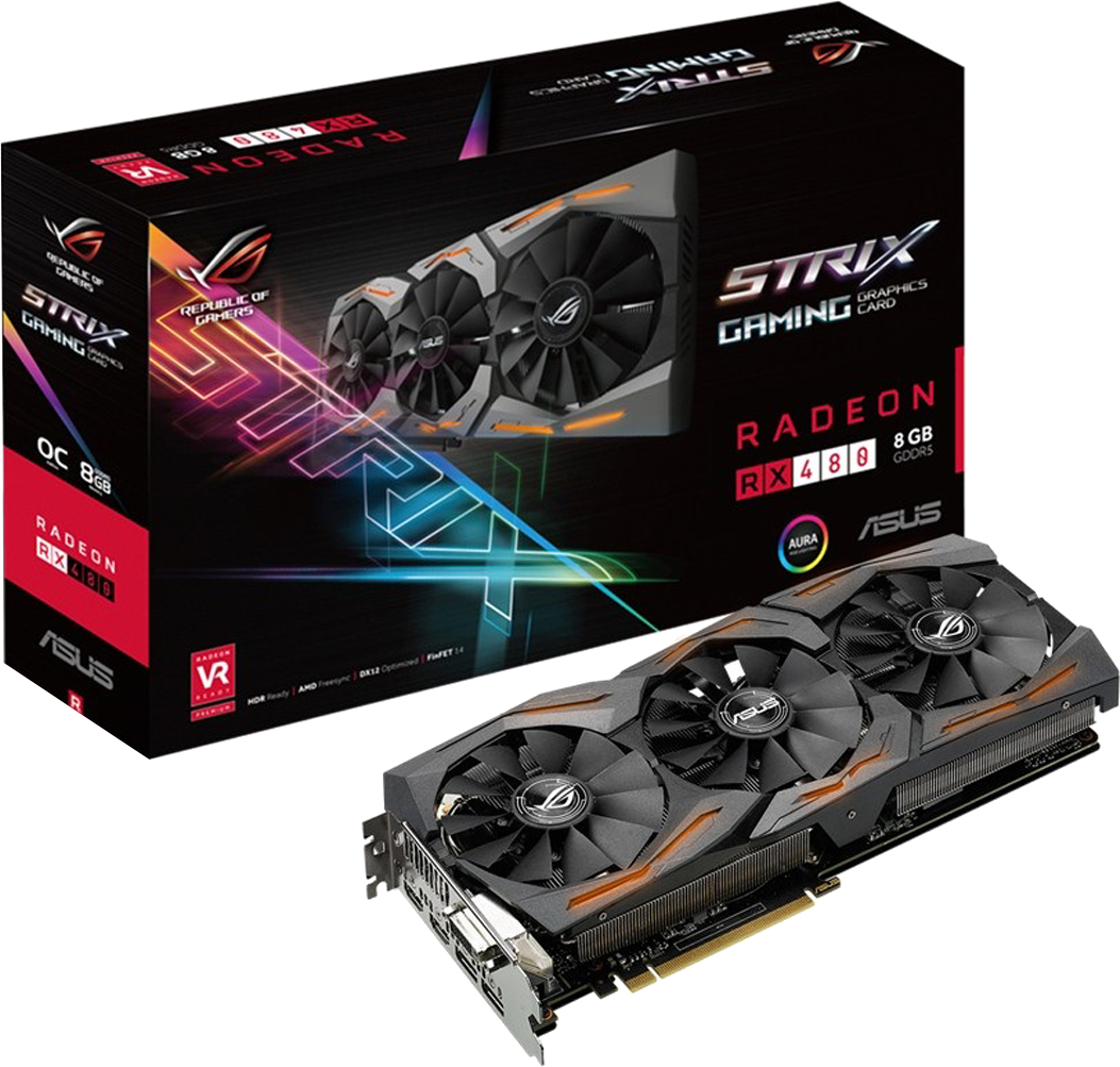 ASUS ROG Strix Radeon RX 480 OC, STRIX-RX480-O8G-GAMING, 8GB GDDR5 (90YV09K0-M0NA00)