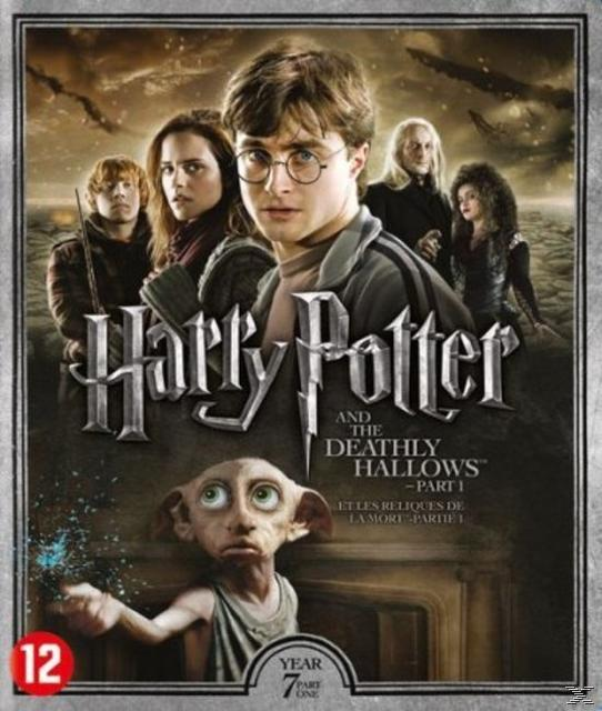 Boîtier DVD de 'Harry Potter et les Reliques de la Mort Partie 1'. Les personnages principaux sont sur la couverture.
