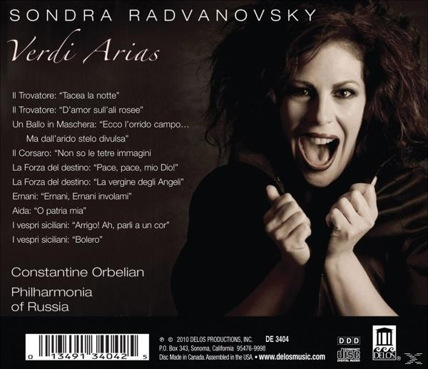 Sondra Radvanovsky - Verdi Arias  - (CD)