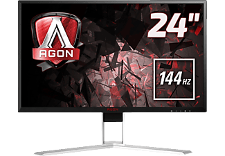 AOC AGON AG241QX - Monitor da gaming, 23.8 ", QHD, 144 Hz, Nero/Rosso/Argento