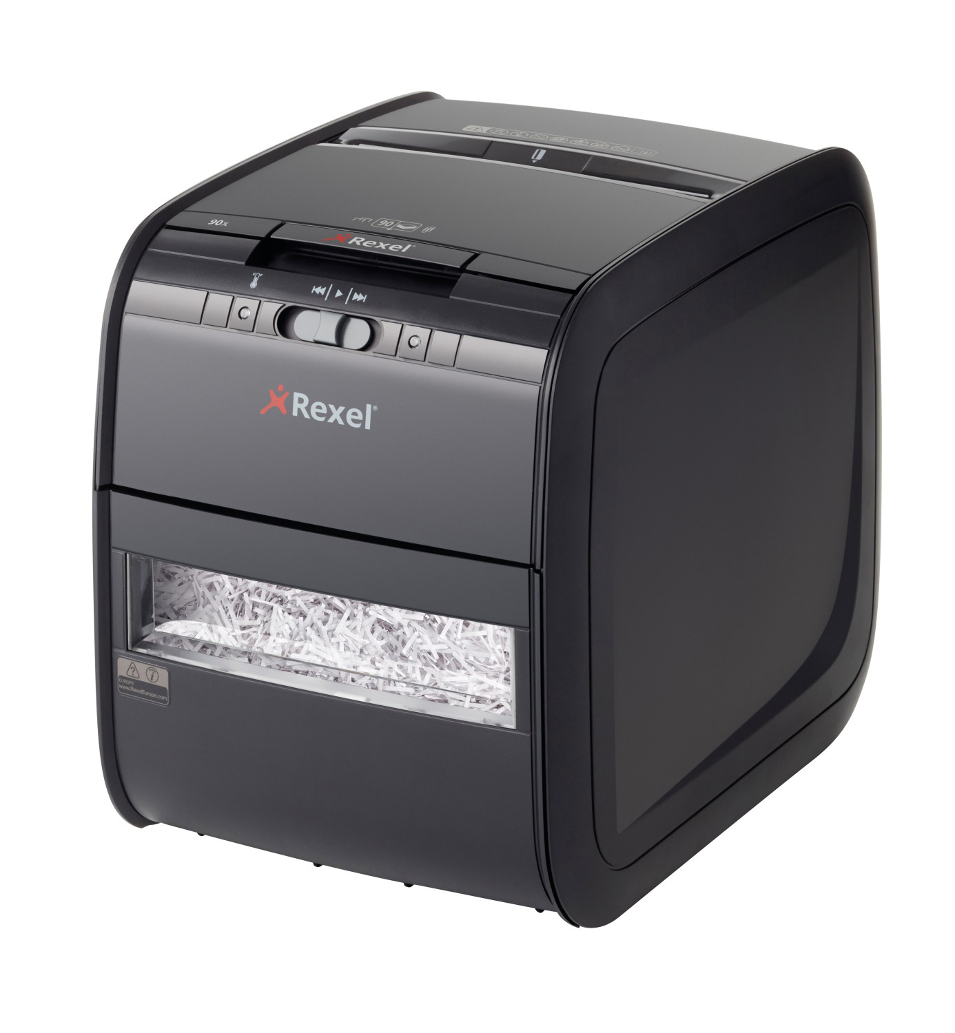 REXEL Auto+ 90X, Automatische Papierzuführung, Partikelschnitt, Sicherheitsstufe P-3 Automatischer Aktenvernichter, schwarz
