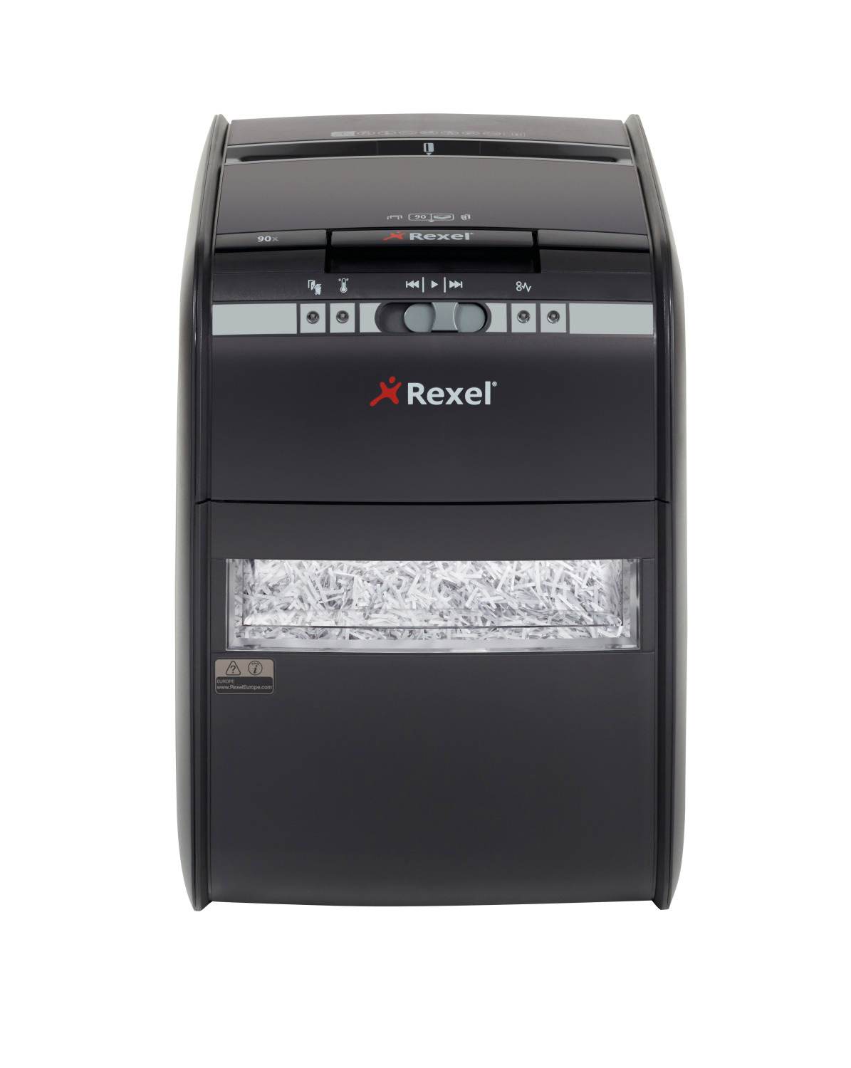 REXEL Auto+ 90X, Automatische Papierzuführung, Partikelschnitt, Sicherheitsstufe P-3 Automatischer Aktenvernichter, schwarz