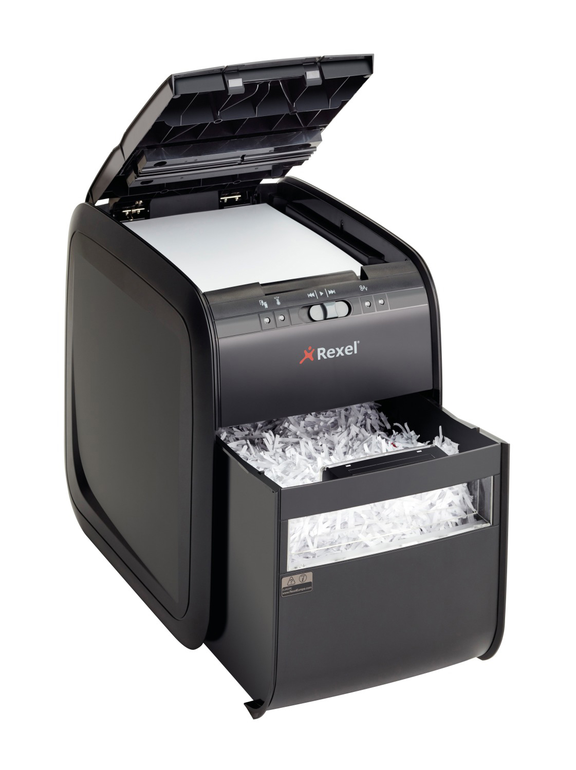REXEL Auto+ 90X, Automatische Papierzuführung, Partikelschnitt, Sicherheitsstufe P-3 Automatischer Aktenvernichter, schwarz